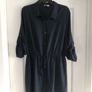 Navy Blue Shirt Dress